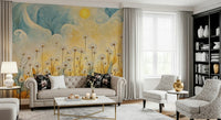 Daisy Daydreams Wall Mural in a contemporary flat wallpaper mural