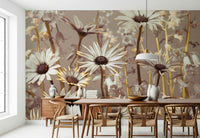 Daisy Dream wallpaper mural: Detailed osteospermum flowers with yellow accents.