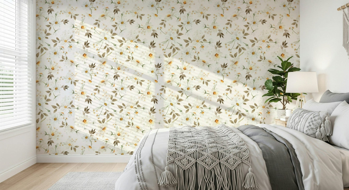 Soft botanical art Daisy Dream wallpaper daisy blossoms.