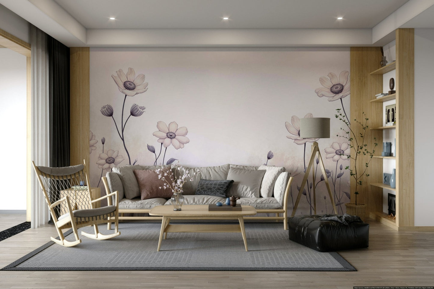 A classic daisy pattern wallpaper for walls.

