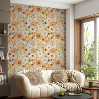 The color palette is composed of warm and inviting tones, typical of the 70s era.
