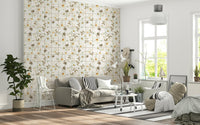 Pastel Daisy Window Panes wallpaper mural charming daisy bouquet.