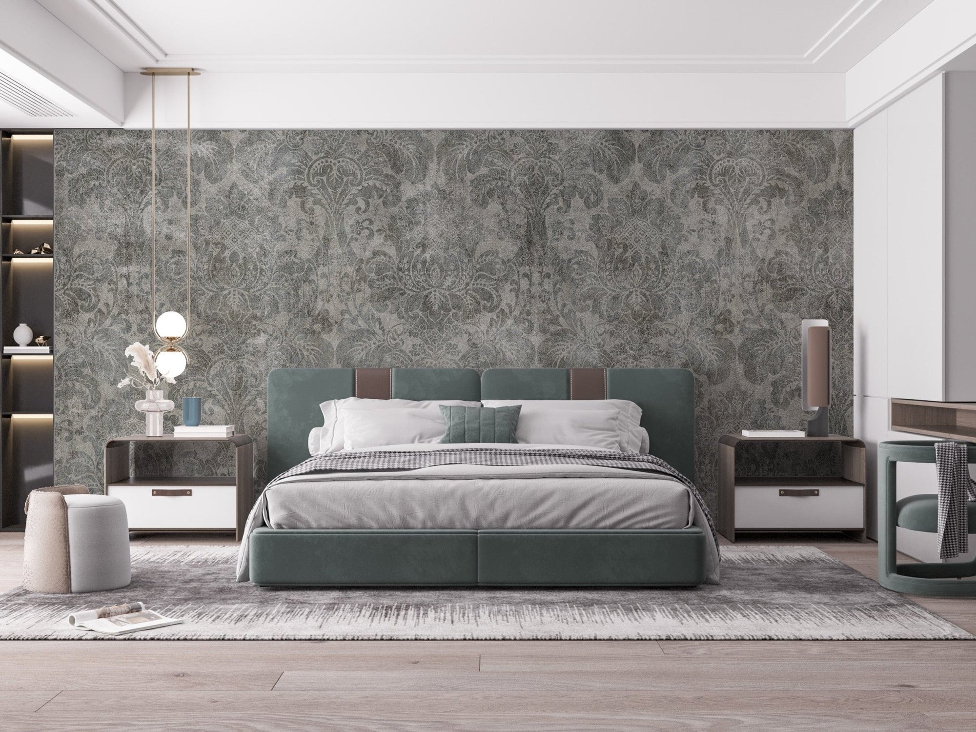 Elegant Baroque damask wallpaper for walls A648
