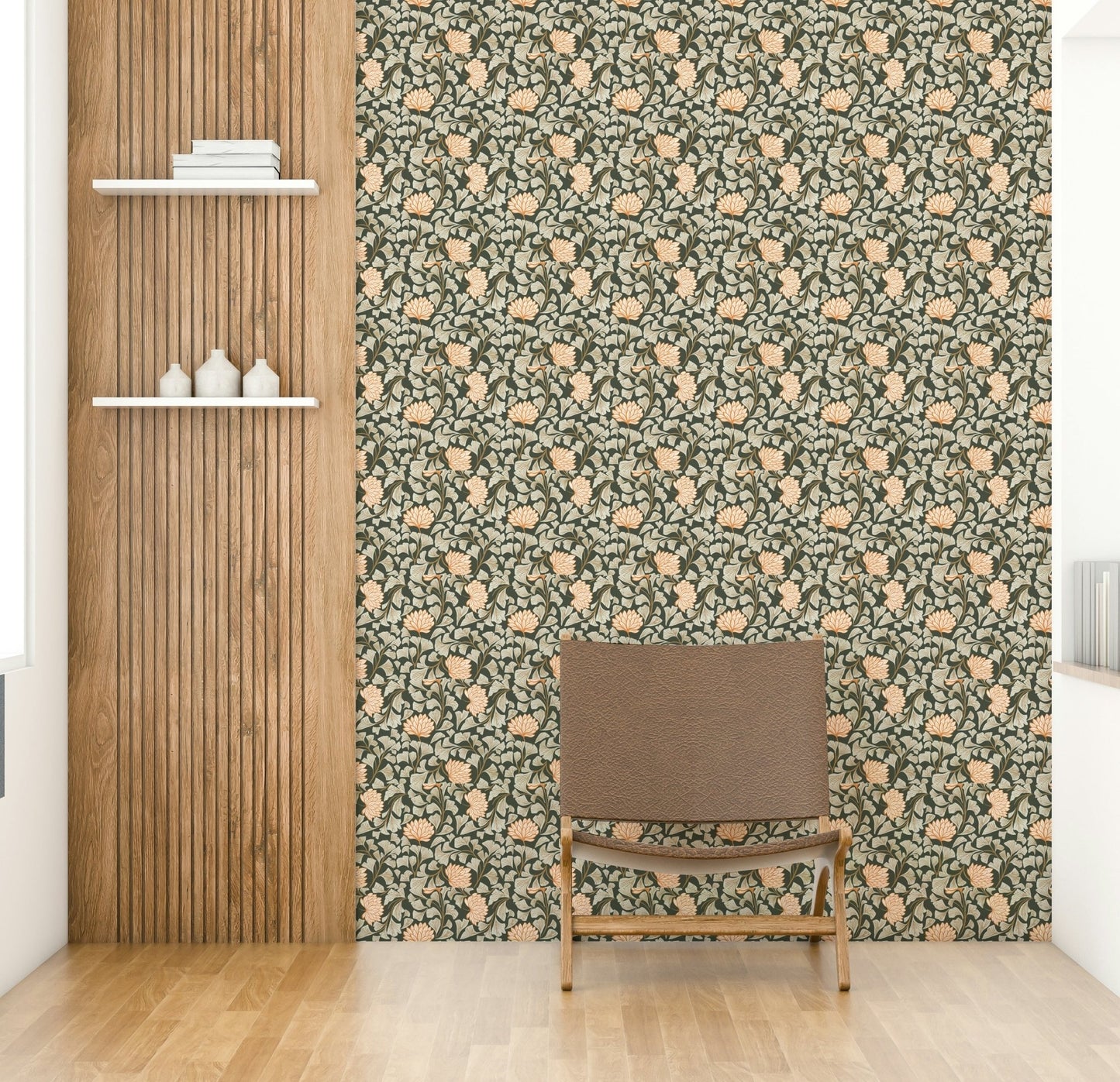 Stylish ginkgo botanical wall mural

