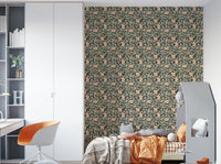 Soft green ginkgo leaves wall design

