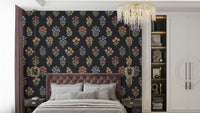 Folk art floral mural wallpaper for walls

