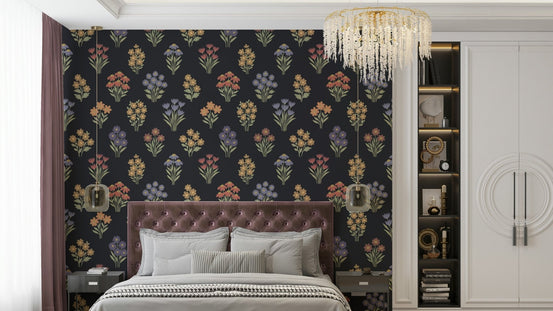 Folk art floral mural wallpaper for walls GD2890

