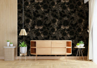 Dark Academia Nocturnal Garden Wall Mural in an elegant office.