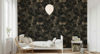 Bedroom wall accent using Dark Academia Nocturnal Garden Wall Mural.