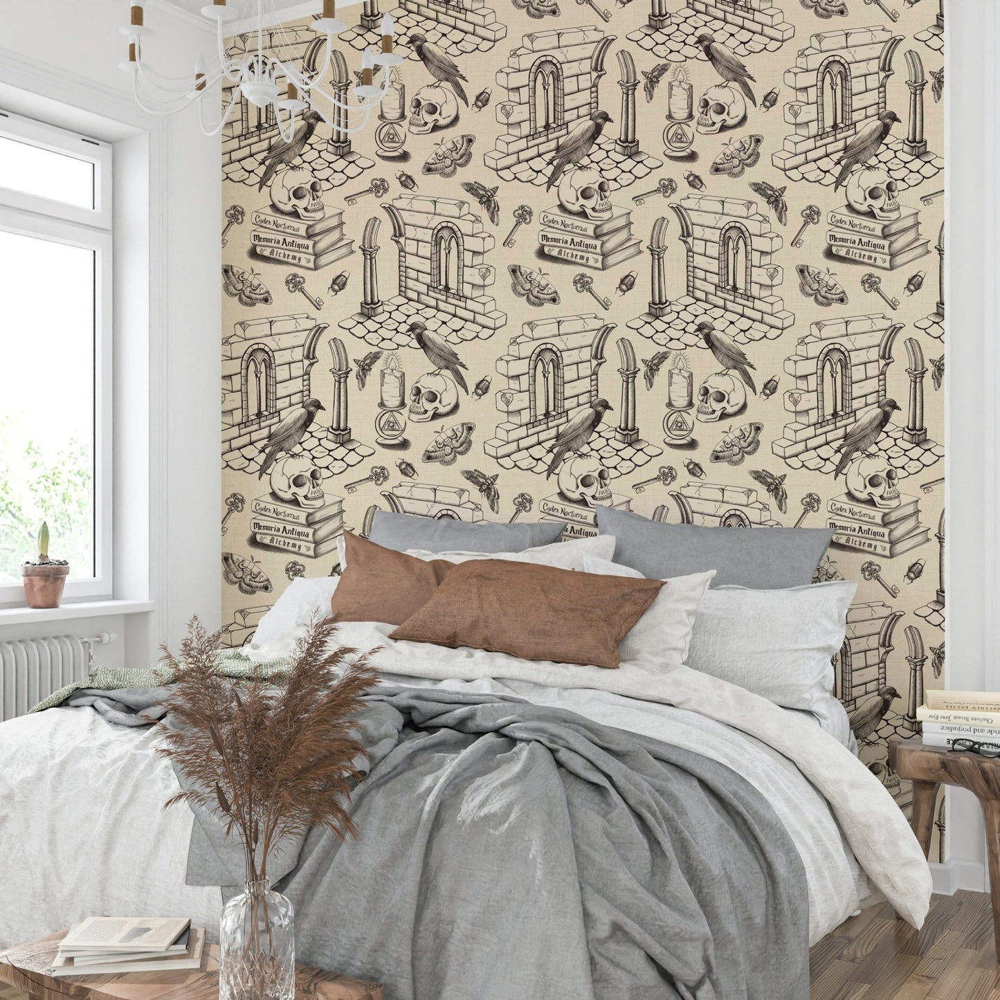 Elegant vintage-inspired dark academia wallpaper for walls.

