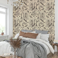 Elegant vintage-inspired dark academia wallpaper for walls.

