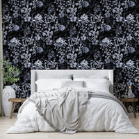 Dark blossom mural for a bedroom.
