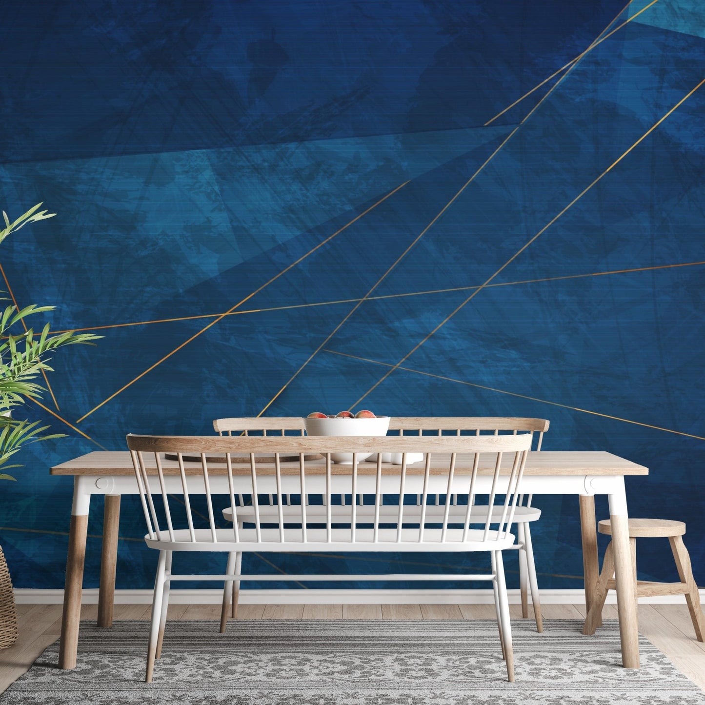 Abstract dark blue grunge wallpaper for modern professional spaces.
