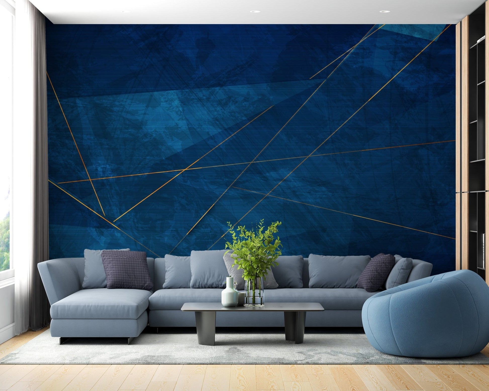 Minimalist dark blue wallpaper with a grunge abstract style.
