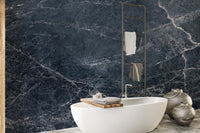 Dark blue marble texture wallpaper mural
