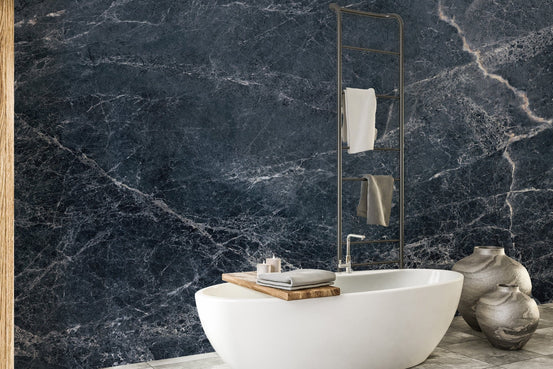 Dark blue marble texture wallpaper mural, B381
