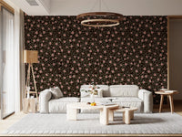 Cottage-garden mood drifts across this espresso-brown floral wallpaper
GD9564