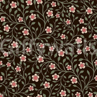 Tiny leaves curl between blossoms on the Dark Botanical Charm wallpaper
⁠GD9564