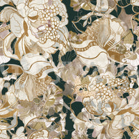 Dark Botanical Peony wallpaper with vintage floral rhythm and depth