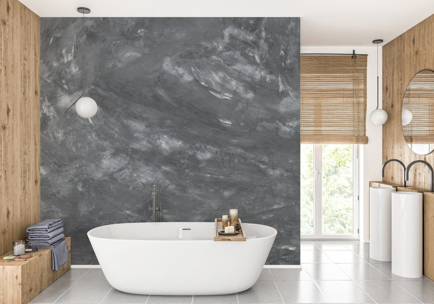 Dark Concrete Wallpaper Mural - Giffywalls