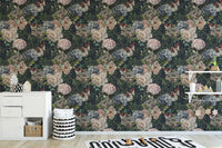 Dark Floral Watercolor Wallpaper