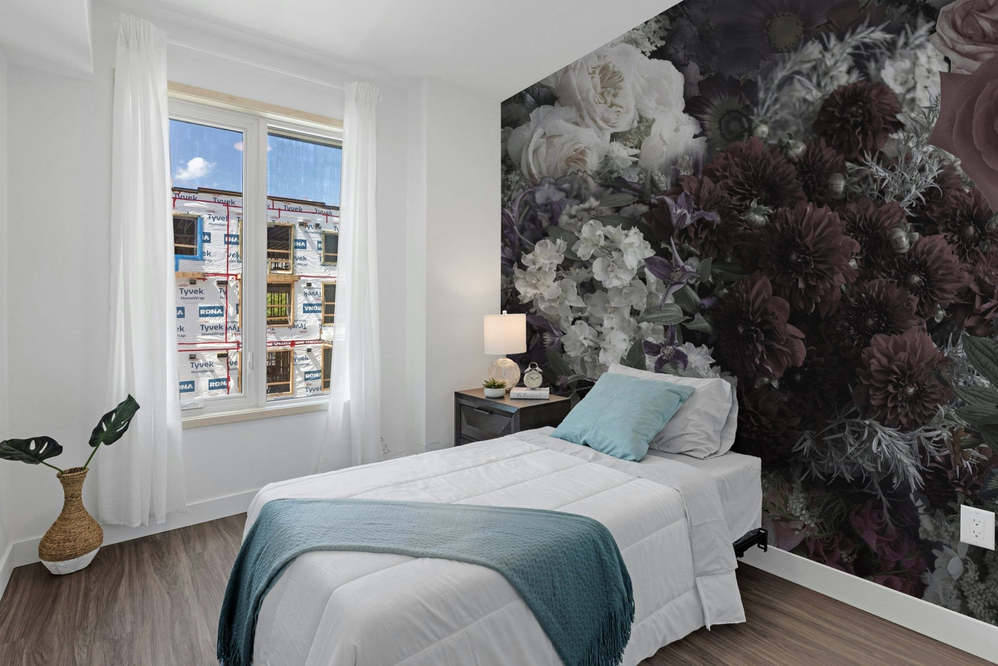 Dark Floral Wallpaper Mural - Giffywalls A803