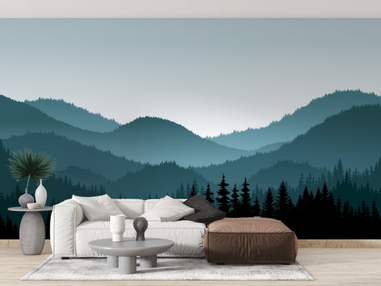 Moody foggy mountain wallpaper design
 B090