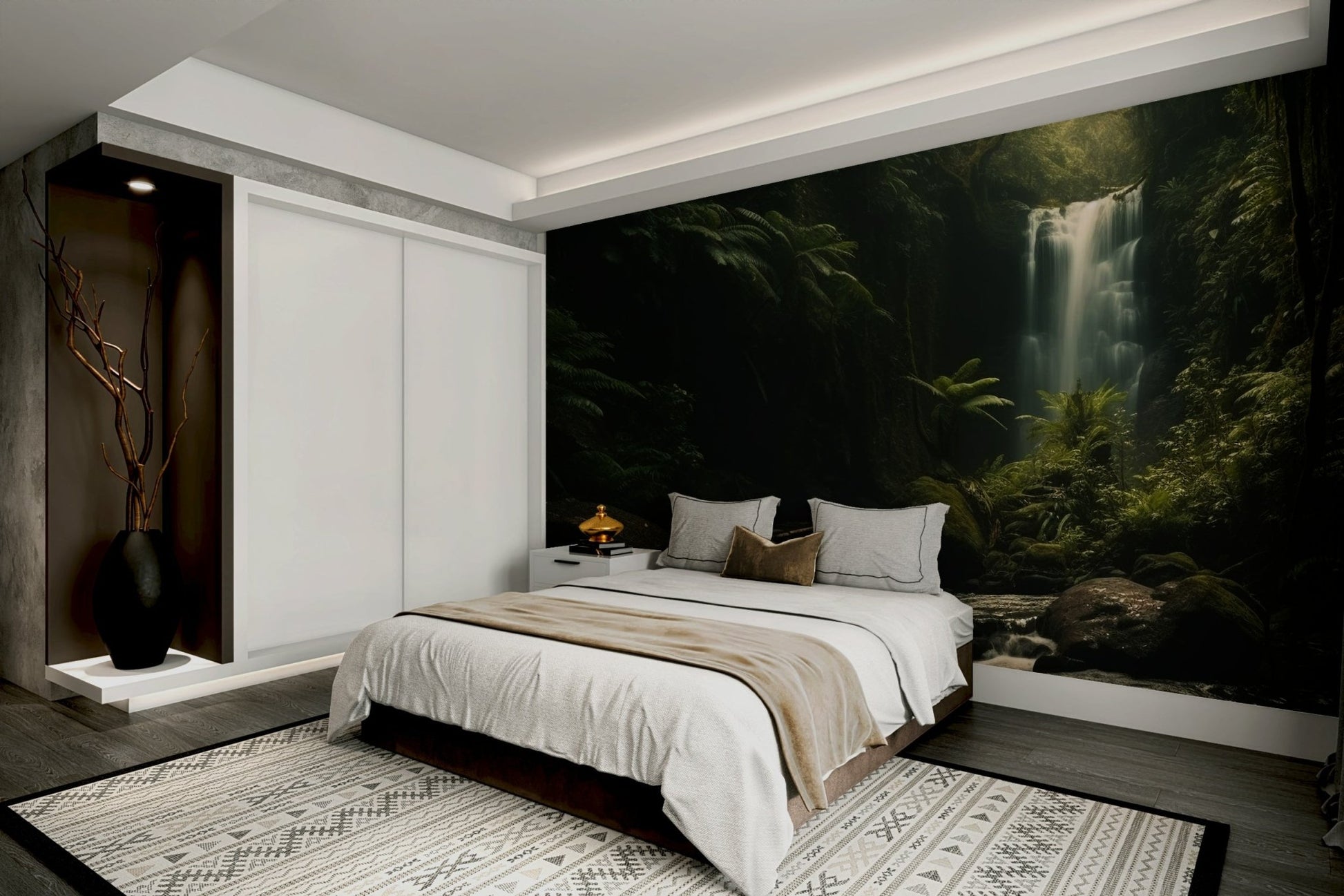 A classic forest view wallpaper for walls.


