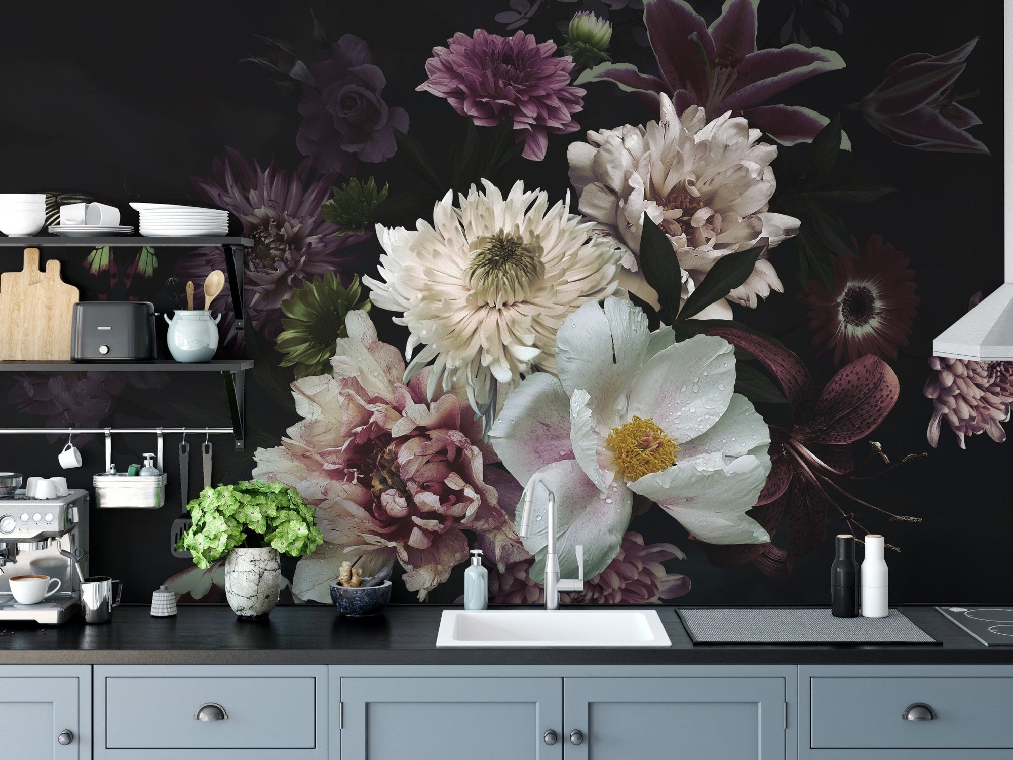 Lily Flower Wallpaper Mural - Giffywalls A850