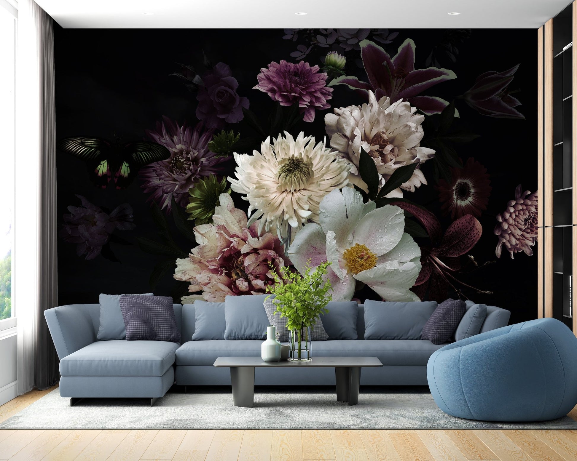 Lily Flower Wallpaper Mural - Giffywalls A850