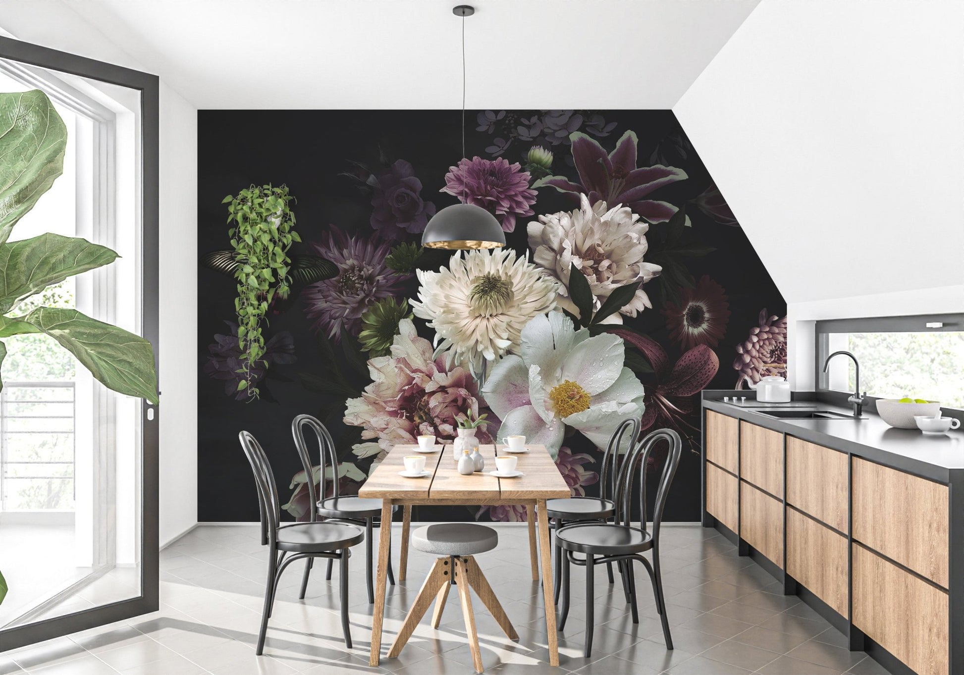Lily Flower Wallpaper Mural - Giffywalls A850
