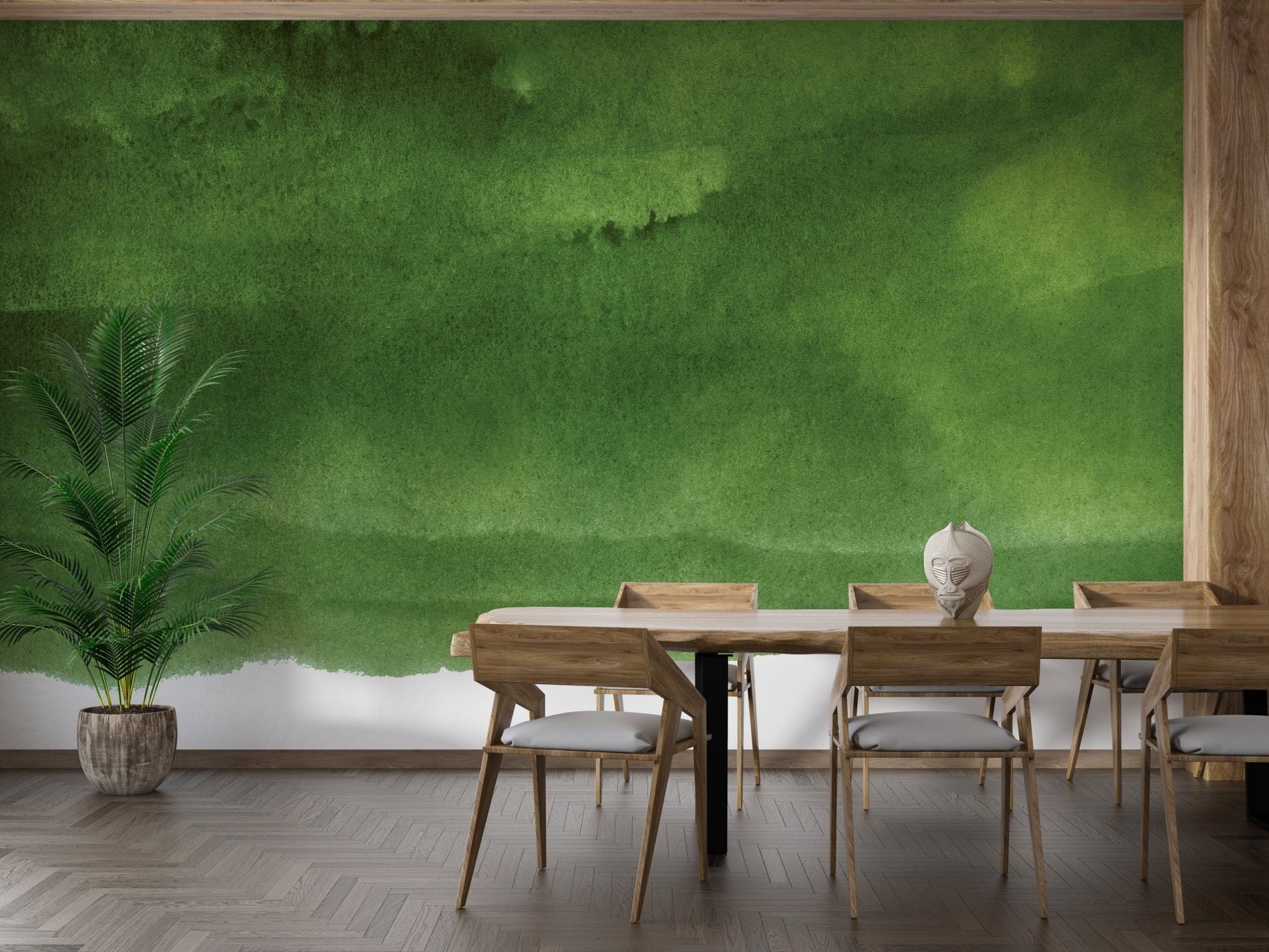 Dark Green Peel and Stick Wallpaper Mural - Giffywalls