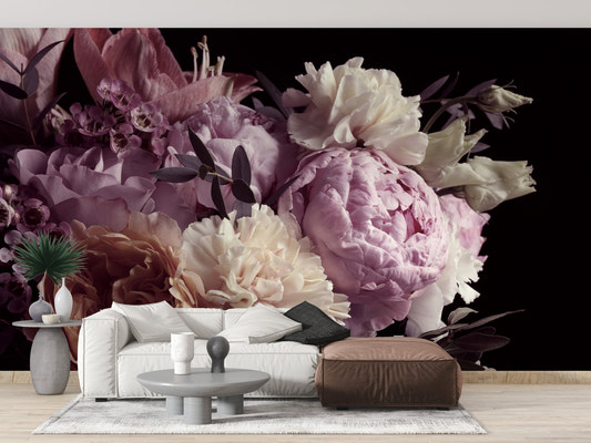 Dark vintage floral wallpaper