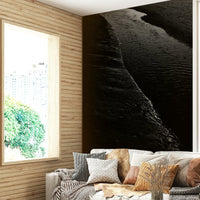 A graceful natural scene wall mural in rich, dark tones.

