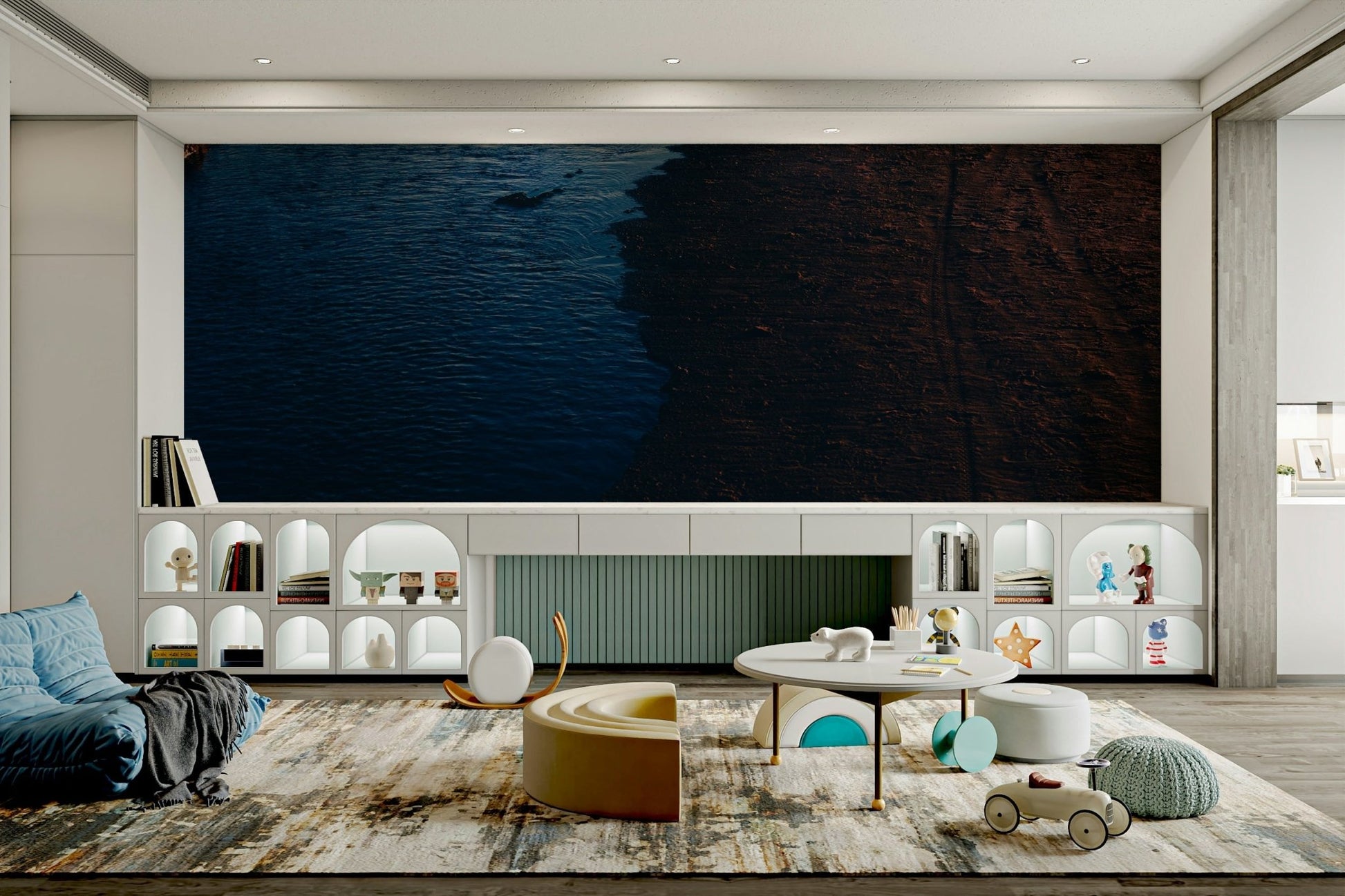 A classic river scene wallpaper for walls.

