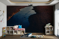 A graceful subtle landscape wall mural in elegant tones.

