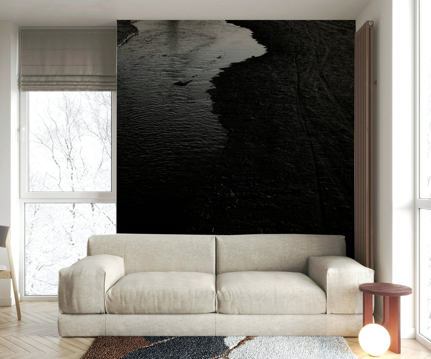 A calming water design wallpaper mural that defines a space., GD4712