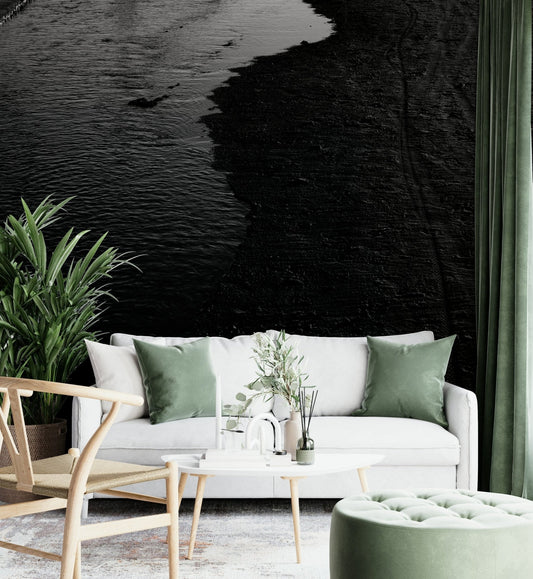 A beautiful dark river wallpaper mural for dramatic decor.

