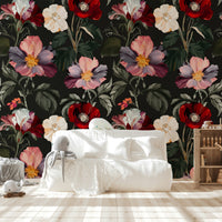A serene romantic flower wall mural for your decor.

