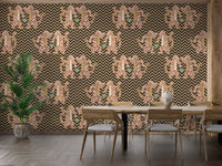 Zigzag tiger wallpaper in dark sand tones
