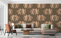 Dark sand wallpaper with tiger zigzag pattern
