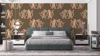 Dark sand tiger zigzag wallpaper for walls
