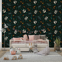 Dark Trick or Treat Party wallpaper on a wall

