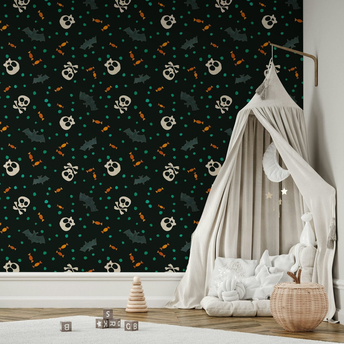 Dark Trick or Treat wall mural design 


