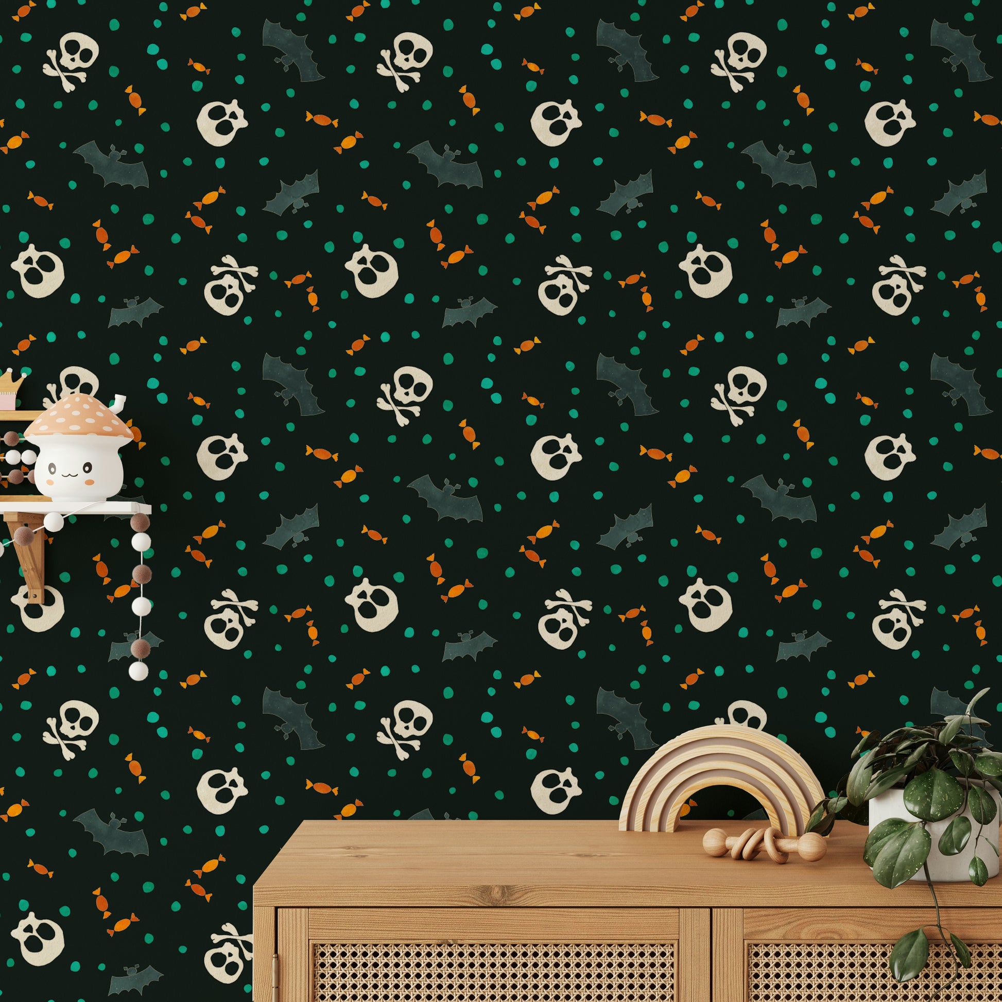 'Dark trick Wallpaper for walls with a festive, artistic feel

