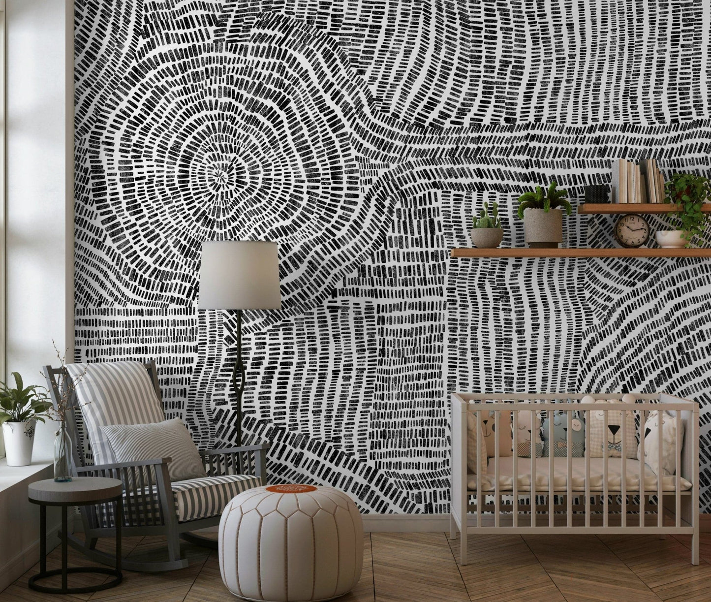 Dash & Dot Maze wall mural with a textured look in a quiet study.