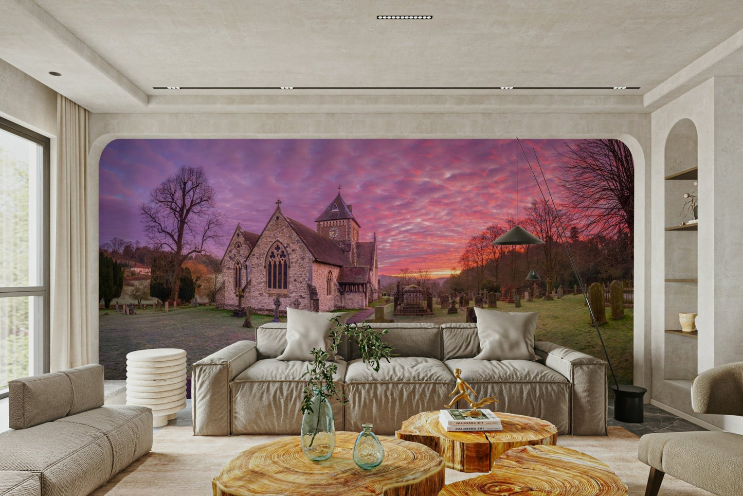 Stunning fiery horizon lighting up a classic rural hamlet GD5038