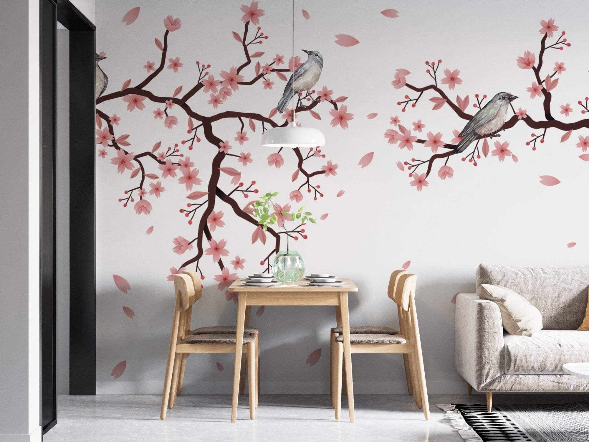 Dawn Chorus Cherry Blossom Wall Mural decor, B817