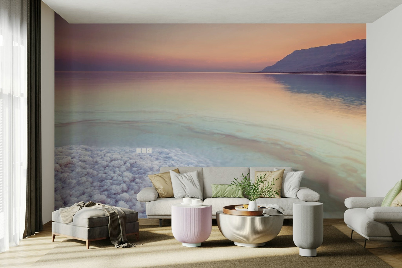 Stunning Dead Sea Shore Wall Mural for tranquil decor.


