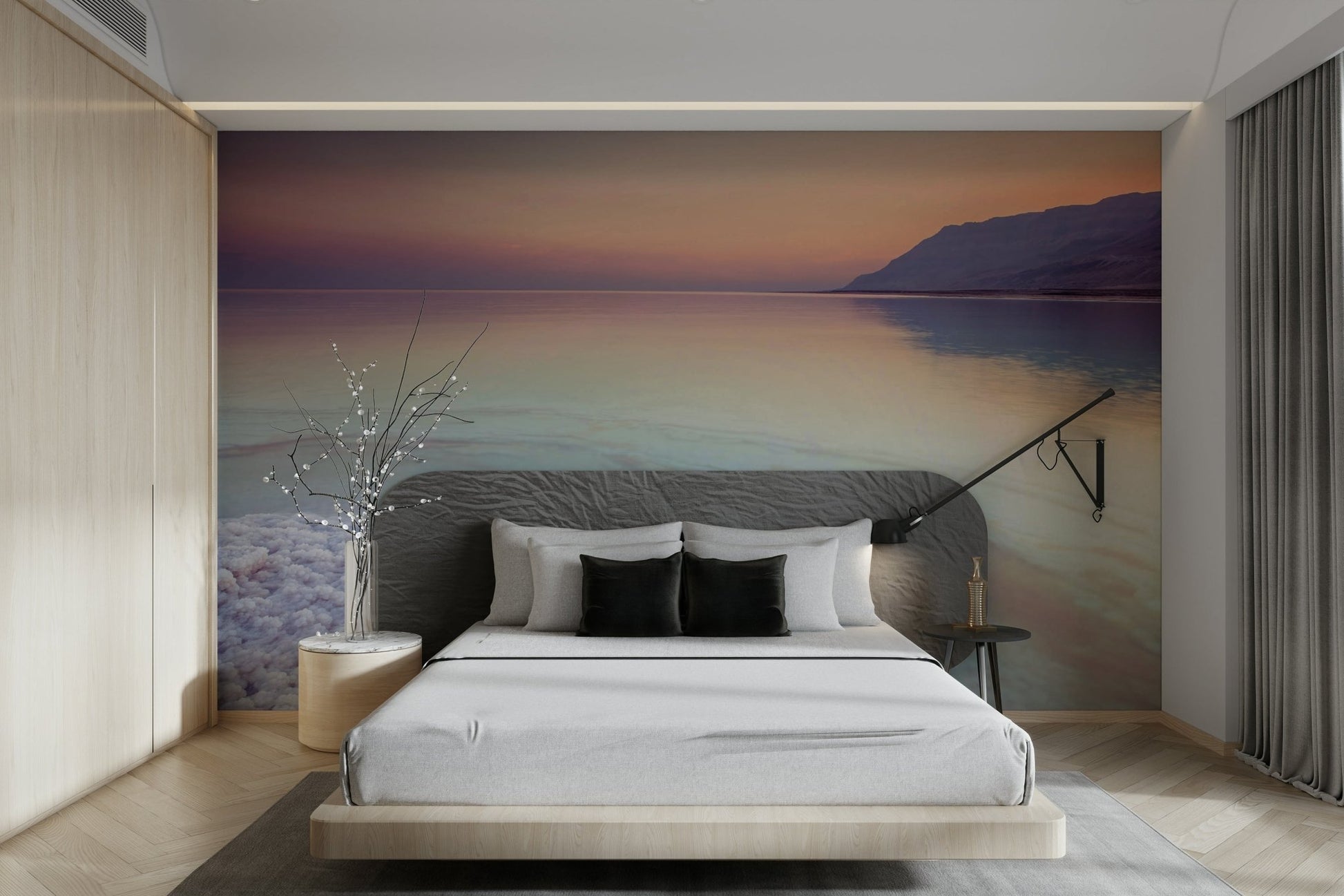 Gorgeous Dead Sea Shore mural for a coastal-inspired room.

